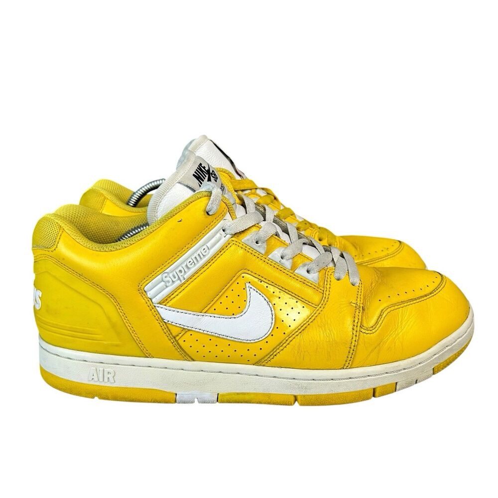 Supreme x Nike Air Force 2 Yellow Sneakers Shoes Men's Size 12 AA0871-717